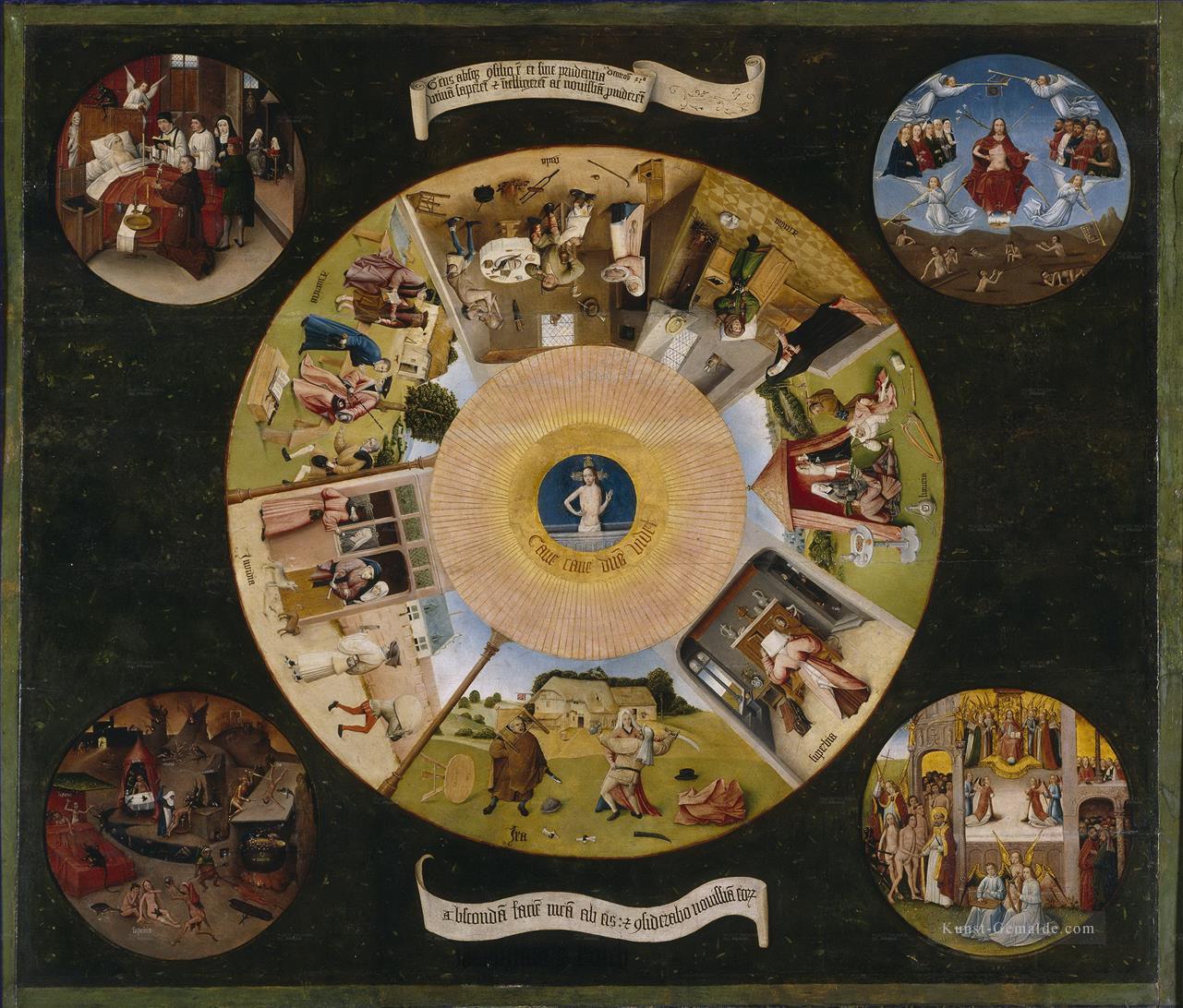 die sieben Todsünden und die vier letzten Dinge 1485 Hieronymus Bosch Ölgemälde